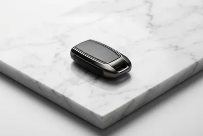 Clé de voiture moderne sur fond épuré symbolisant le financement en leasing.