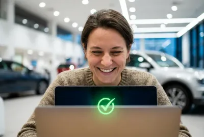 Notification d'acceptation de dossier LOA sur écran d'ordinateur.