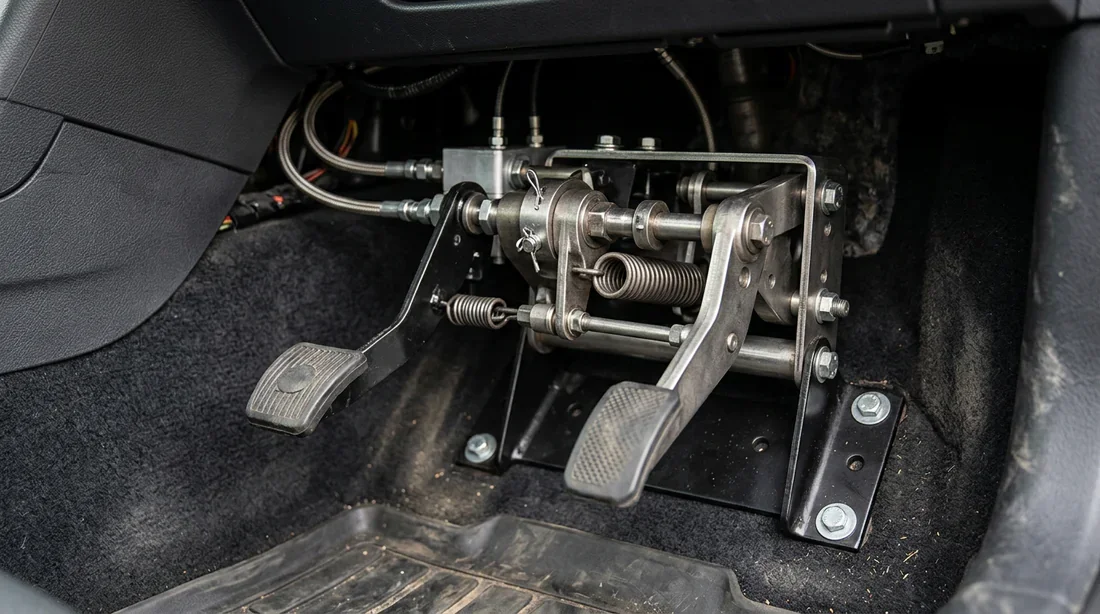 Vue intérieure d'une voiture à double commande avec élève et accompagnateur pour l'apprentissage de la conduite.