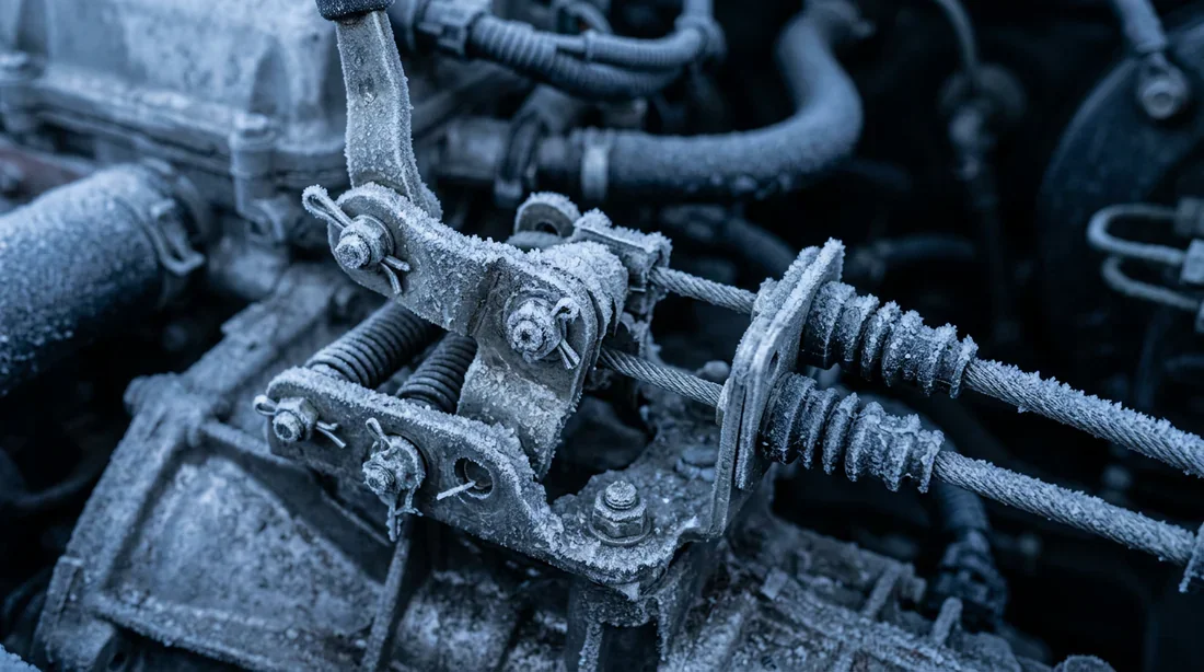 Remplacement de l'huile de boîte de vitesse par un lubrifiant synthétique spécial hiver.