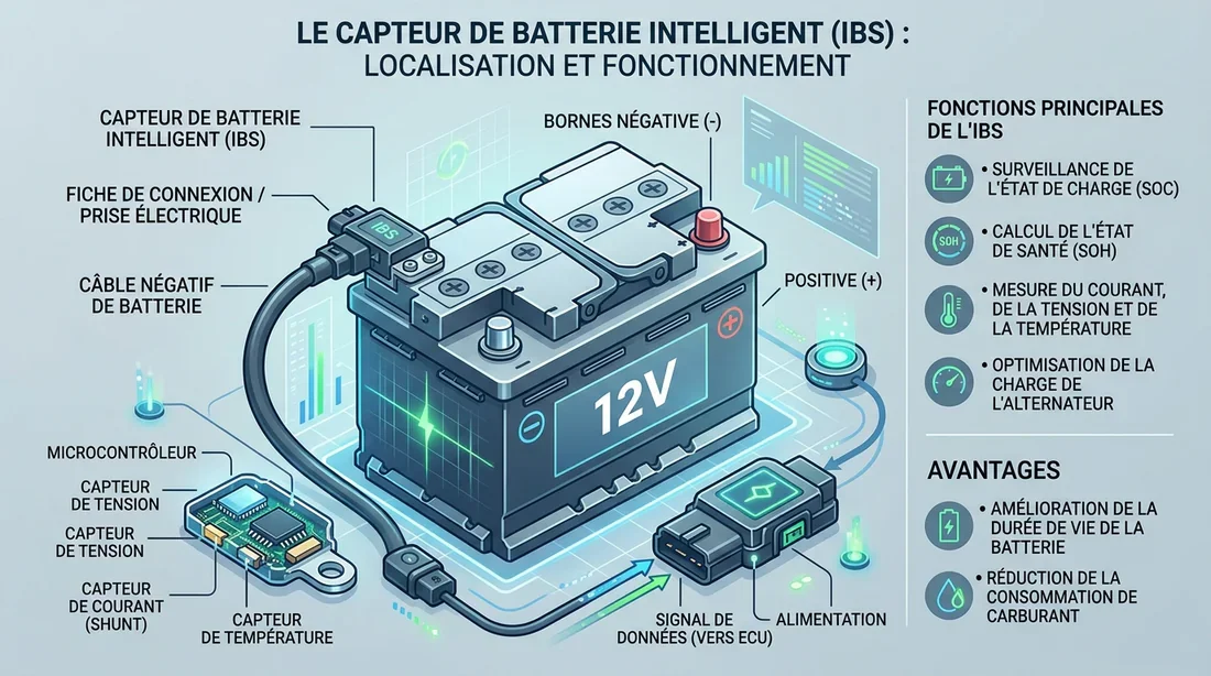 Installation de la nouvelle batterie dans le compartiment moteur