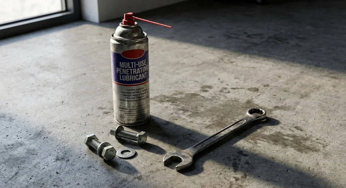 Matériel pour extraction de tambour Outils nécessaires incluant dégrippant et boulons M8