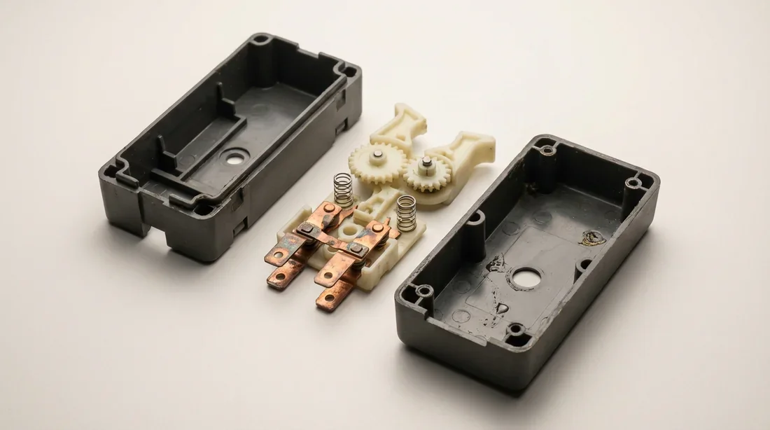 Détails internes de la palette de commande du frein de stationnement électrique Citroën.